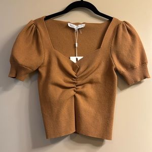 Endless Rose Tan Puff Sleeve Top